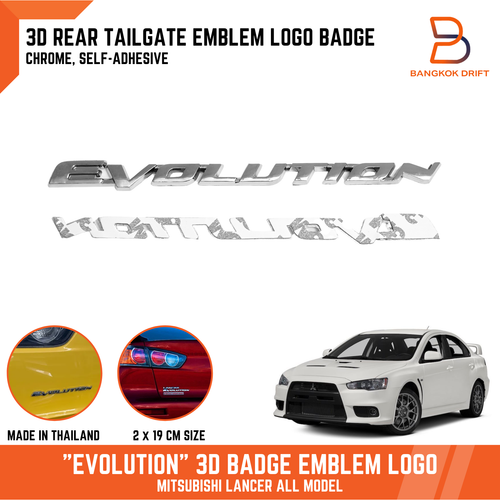 EVOLUTION Chrome Tailgate Badge Emblem Logo For Mitsubishi Lancer Galant EX