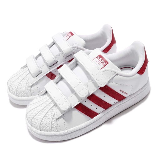 

adidas Originals Superstar CF I White Scarlet Red TD Детская обувь для малышей CG6639, Белый, Superstar Cf I