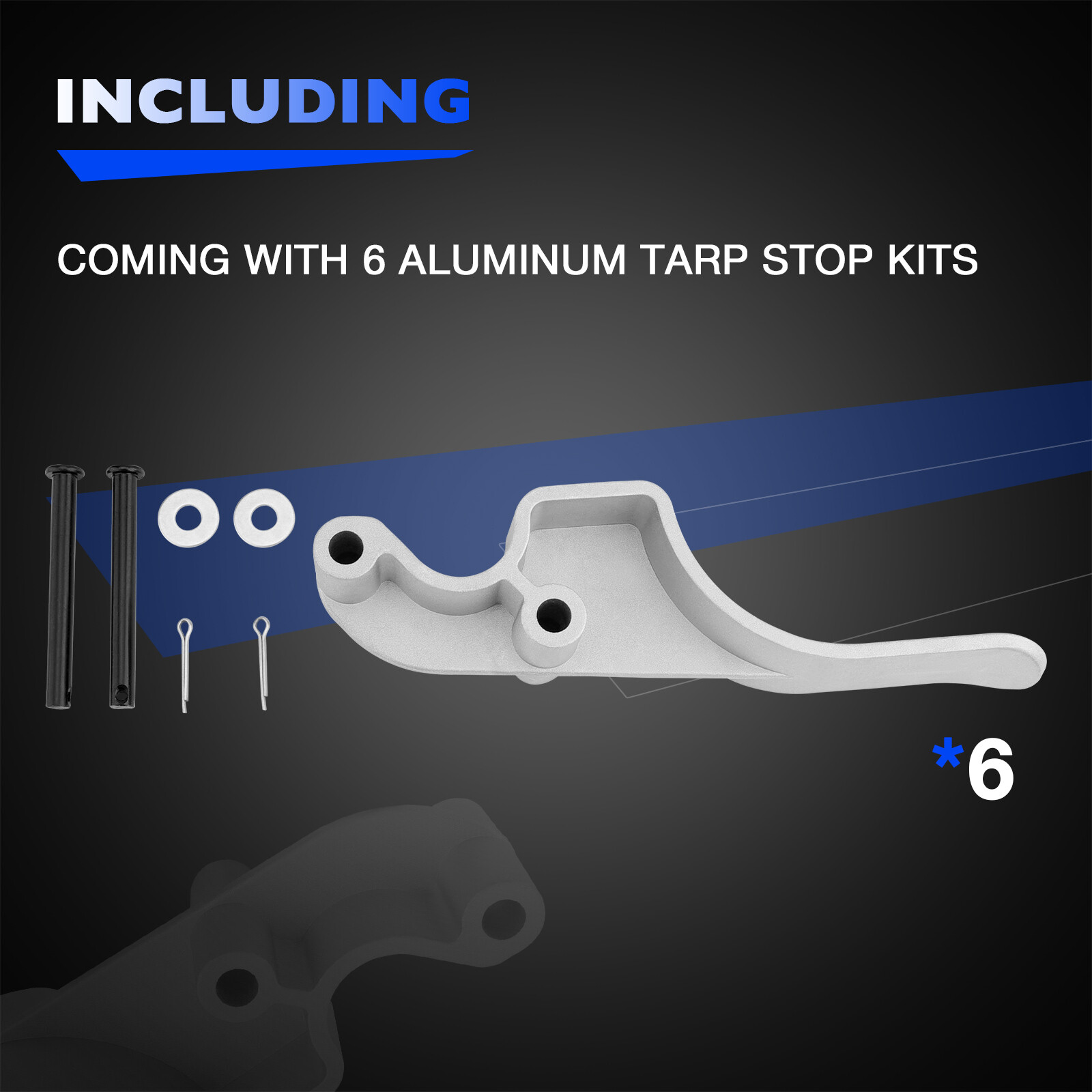 6x Aluminum Tarp Stop Easy-Off Cast Upright Kit Pro Trucking Products 1705775-1