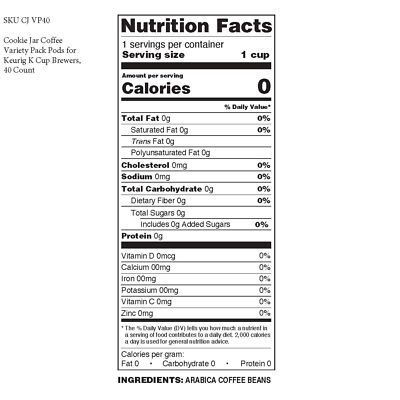 Cookie Jar Coffee Variety Pack Pods for Keurig K Cup Brewers, 40 Count