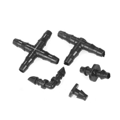 KKmoon 200 Pieces Irrigation Fitting Kit Drip Irrigation Barbed Connectors U8K6