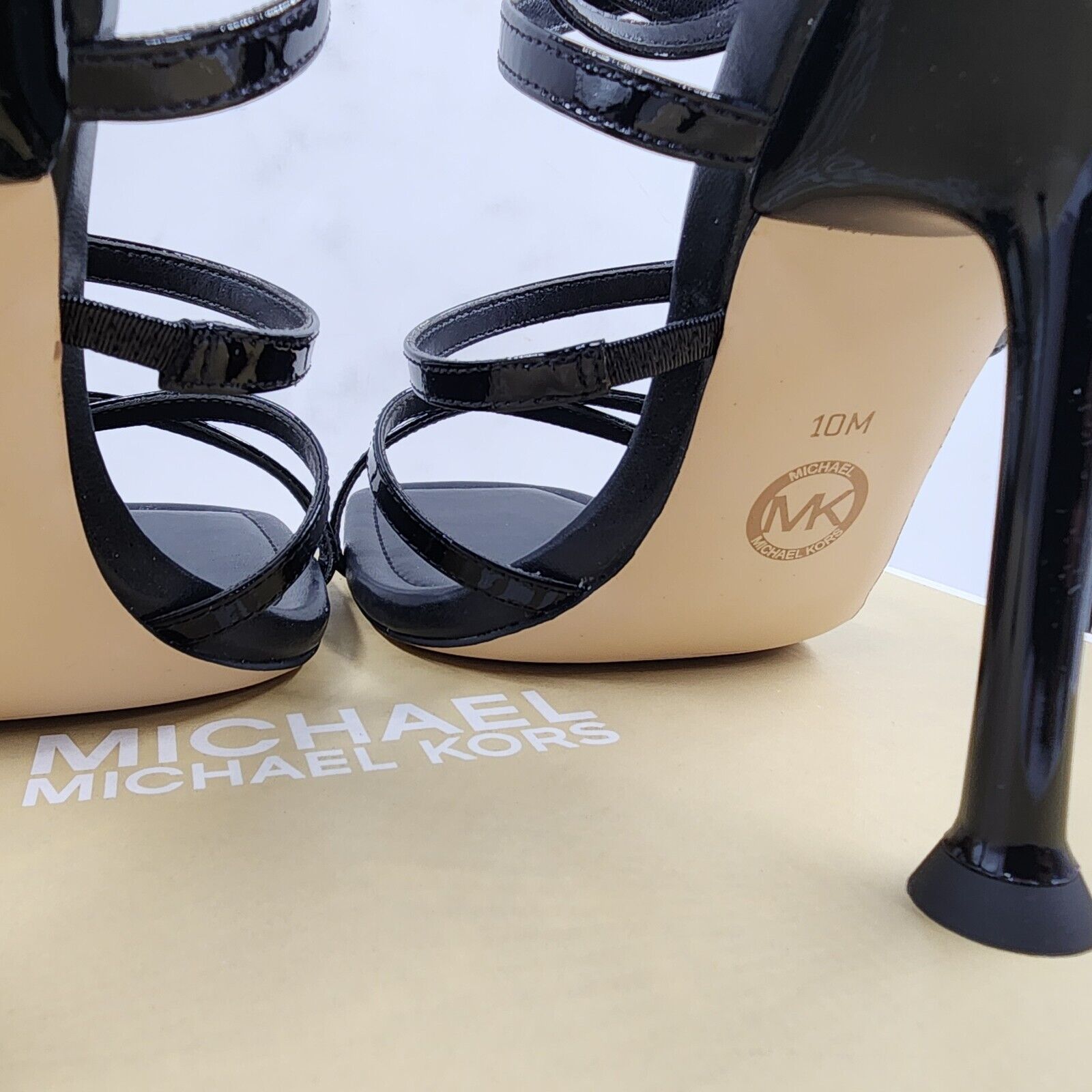 MICHAEL Michael Kors Imani Strappy High Heel Sandals Women 10M Black Ankle Strap - Picture 5 of 17