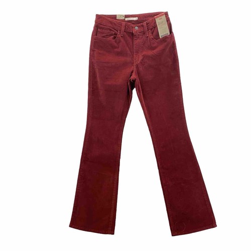 Levis 725 Corduroy Pants Woman 26 Red High-Rise Bootcut  Slim American Academia