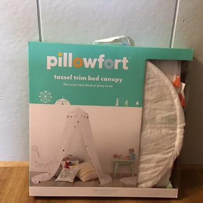 Pillowfort Multi Color Tassel Trim Bed Canopy White Kids Bedroom Target