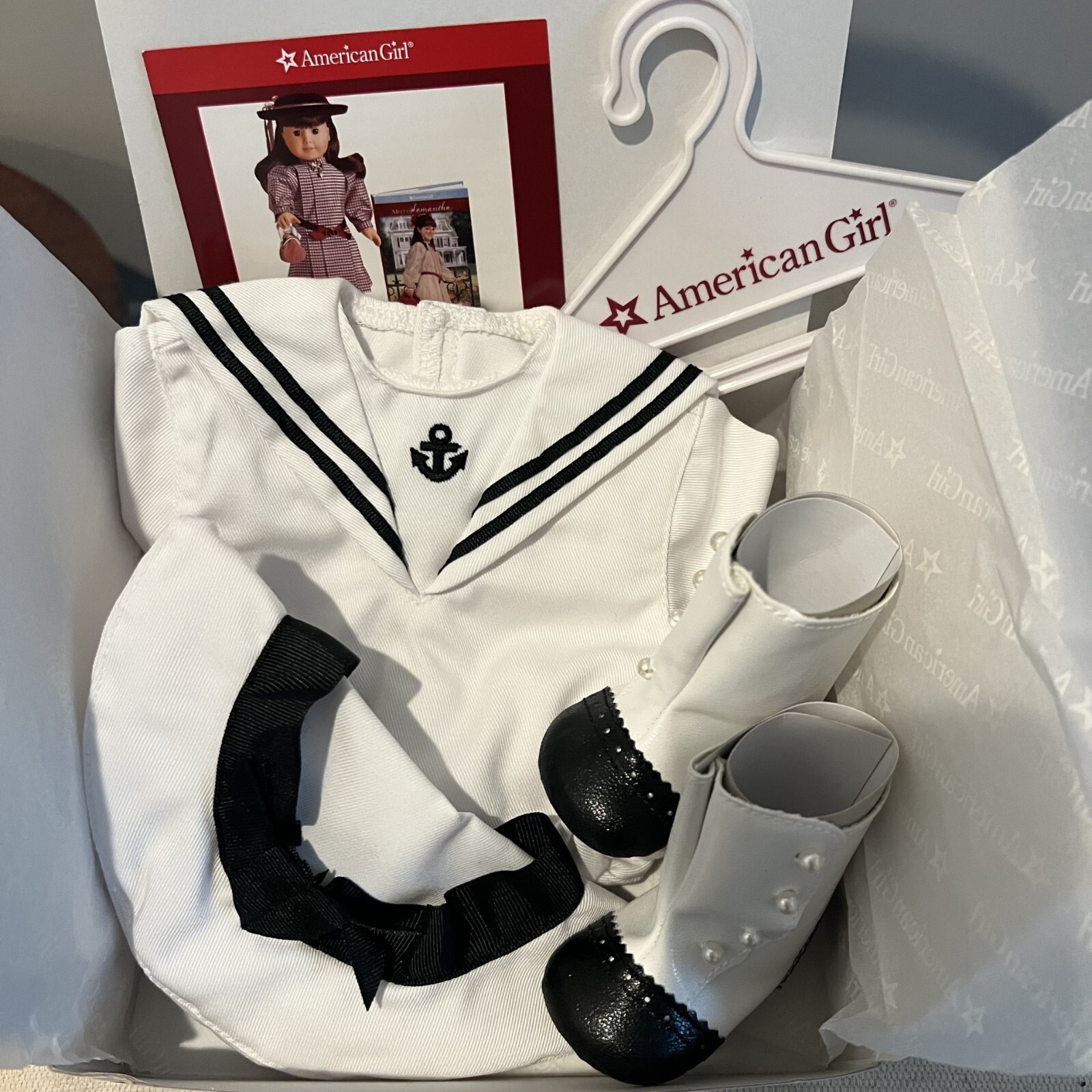 NIB NRFB American Girl Samantha Middy Sailor Dress Tam