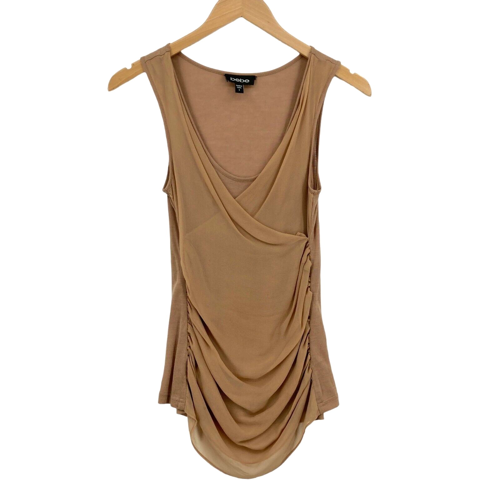♡bebe♡　0617 Long Sleeve Scoop Neck Bebe Logo Rib Top | bebe