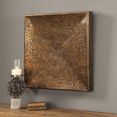 BLAISE XXL 32" PIERCED AGED IRON PANEL WALL ART DECOR UTTERM