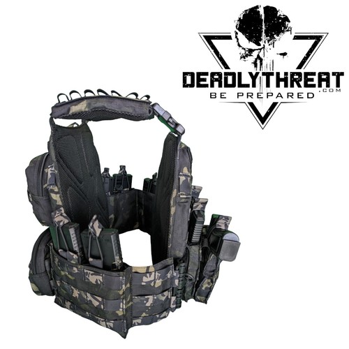 Urban Assault Ghost Camo Tactical Vest Plate Carrier W/ Level III Armor Plates