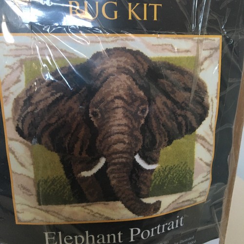 Latch Hook Kit Rug Elephant Portrait 44” X 40”  New