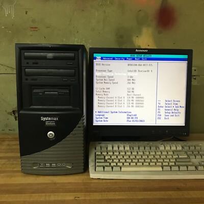 Systemax Venture ATX Desktop Pentium 4 3.00GHz 768MB RAM (No HDD) Retro Gaming