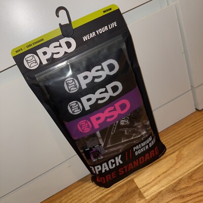 PSD 3 PACK Premium Boxer Briefs Core Standard Men's MEDIUM (32-34)