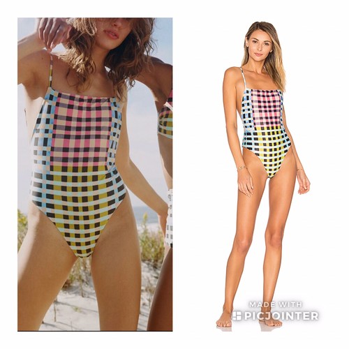 【MARA HOFFMAN】ホールターネック swimsuit NWT $225 Sz S Mara Hoffman High Cut Plaid One Piece Swimsuit
