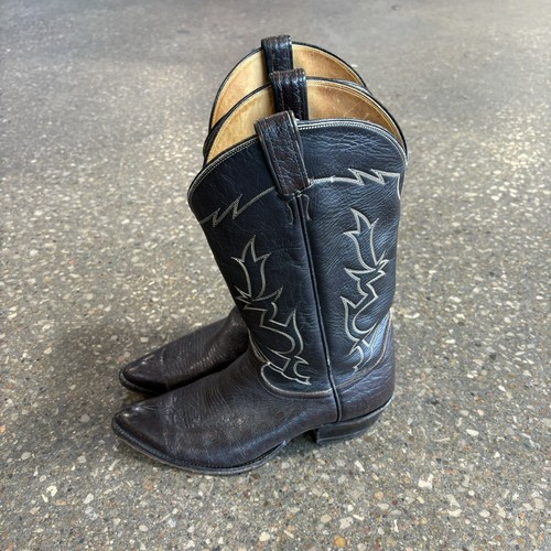 【vintage】Tony Lama Western Boots 刺繍 黒 VINTAGE Tony Lama ~ 1993 BLACK WESTERN COWBOY BOOTS SIZE