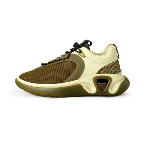 BALMAIN BALMAIN MEN'S "B RUNNER" CANVAS & LEATHER ATHLETIC SNEAKERS SHOES US 10 EUR 43