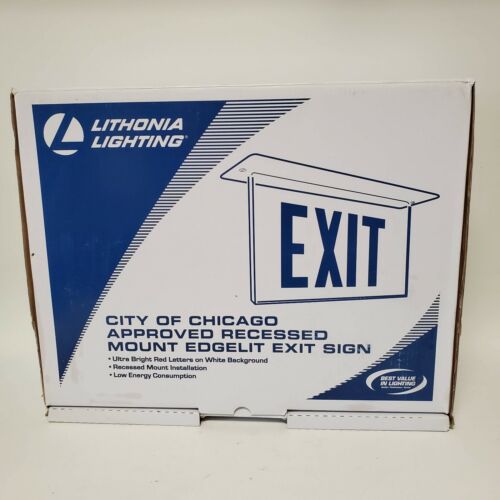 Lithonia Lighting Recessed Exit Sign City of Chicago Approved EDGRC W 2 RW CH21