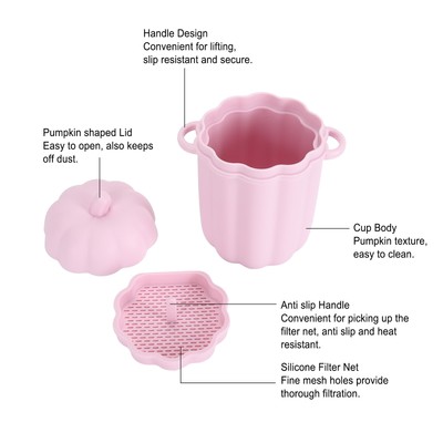 Pumpkin Shape Bacon Grease Strainer Collector Family Friendly Kitchen Tools DSP