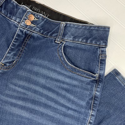 Lane Bryant Jeans Women's 16 PETITE Denim Straight High Rise Stretch *altered*