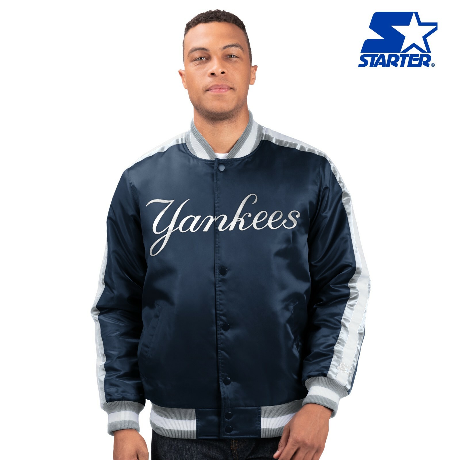 Yankees ボタンアップジャケット ネイビー $_57.JPG?set_id=8800005007