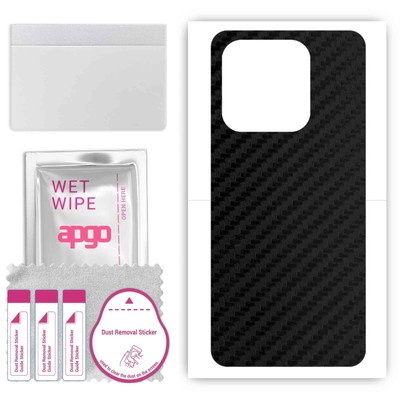 apgo Back Skin Wrap Sticker for Tecno Pop 7, Carbon Black