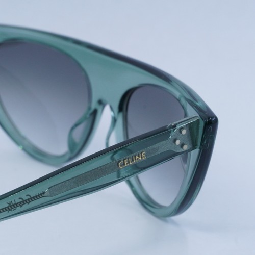 Pre-owned Celine Cl40228i 93b Transparent Sage/grey Gradient 56-17-140 Sunglasses