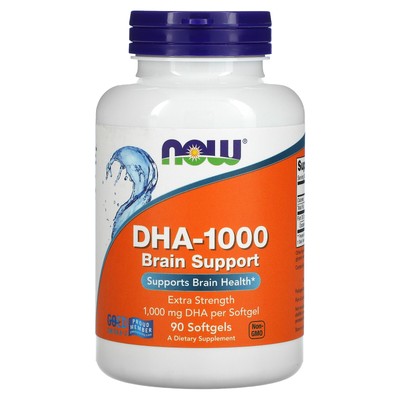 DHA-1000 Brain Support, дополнительная сила, 1000 мг, 90 мягких желатиновых капсул