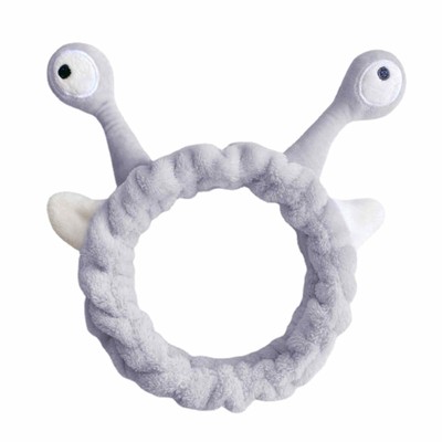 Face Washing Headbands Cartoon Snail Eyes Elastic Fluffy Headband for Makeup