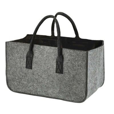 Filztasche Grau Kaminholztasche Henkeltasche Shopper Tragetasche Filz