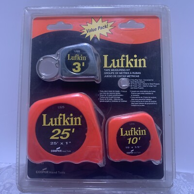 Lufkin Value Pack Tape Measures Set Of Three NOS L25103 3  10  25 