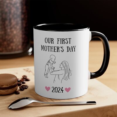 Our First Mother's Day Mug, Cute Gift for Mom From Baby, White Ceramic Mug 11oz