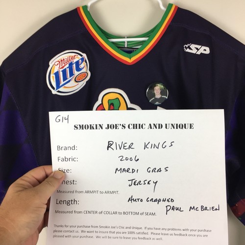 Memphis River Kings Game Worn Jersey Signed McBrien #20 2006 Mardi Gras