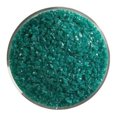 bullseye coe90 medium size glass frit - teal green opal 2 oz