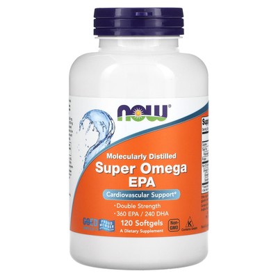 Now Foods Super Omega EPA Molecular Distilled 120 Softgels без холестерина,