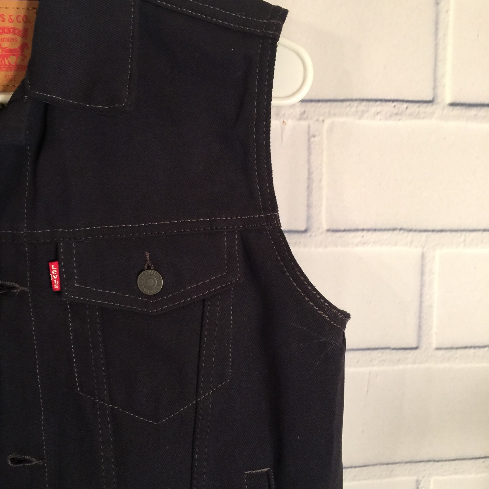 Levi's Kids Youth Dark Indigo Blue Denim Jeans Vest Size Large 12-13 Years