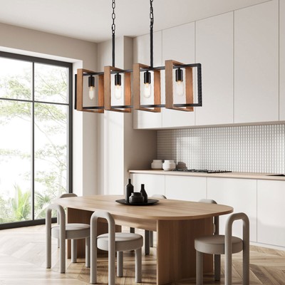 4-Light Chandelier Fixture Rustic Industrial Retro Decor Adjustable Height