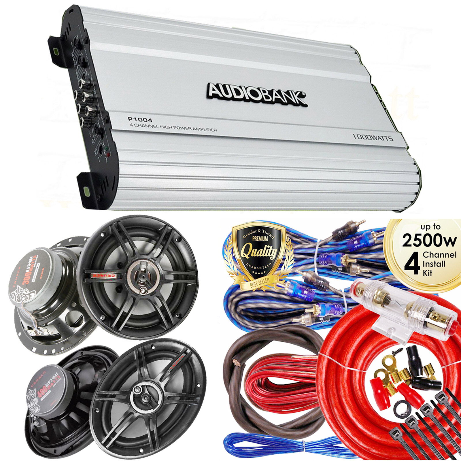 Audiobank P1601 Monoblock 1600 WATTS Amp Class AB Car