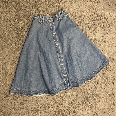 MSGM Milano Full Circle Midi Denim Skirt Size 40 Italy