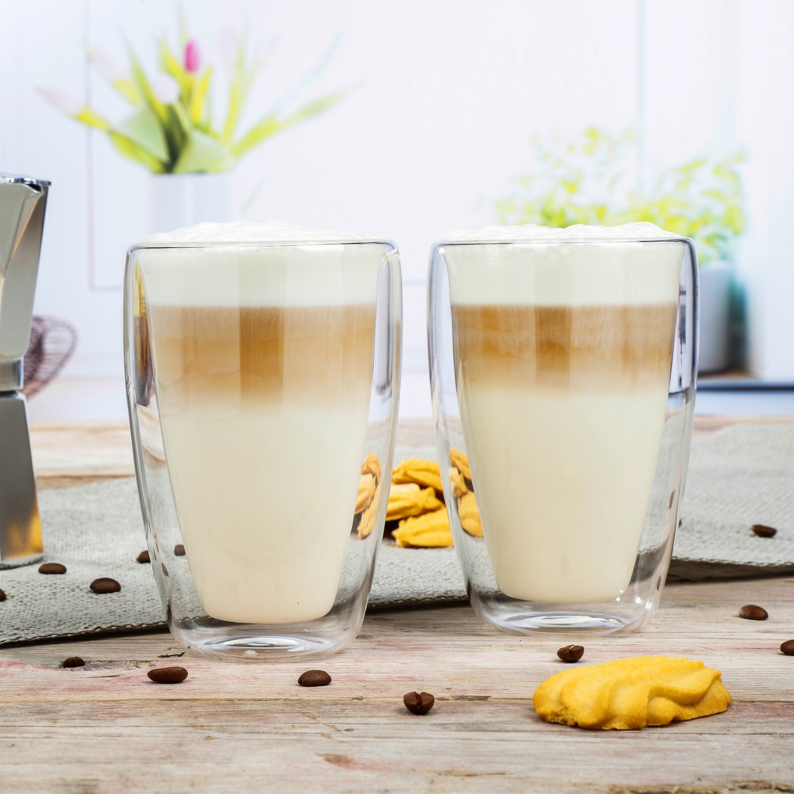 Doppelwandige Thermo Gläser 2er - 4er Set Latte Macchiato Tee Kaffee Cocktail