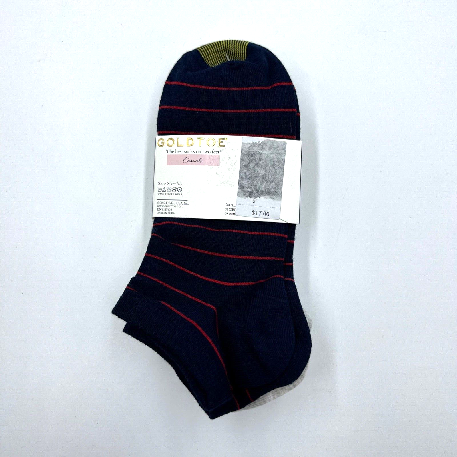 GOLD TOE Womens 6 Pack Casual No Show Sock Set Nautical Themed Shoe Size 6-9