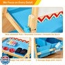 FUNLIO Anti-Warping Kids Art Easel, 3 Height Adjustable for Kids Aged 2-8, All-in-One Toddler Easel with Paper Roll and Erasable Frame, Standing Easel with Magnetic Chalkboard/Whiteboard (Blue)