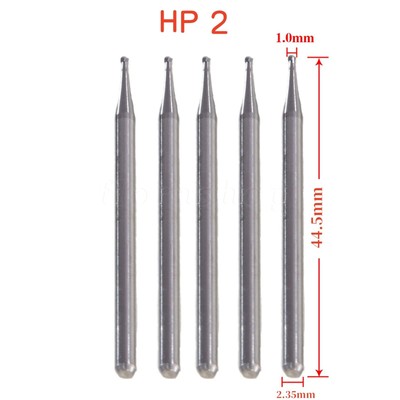 5pcs/pack  Dental Carbide Straight Cone Burs HP Round Lab Surgical Burr HP-2