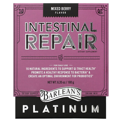 Barlean s Intestinal Repair Mixed Berry Flavor 6 35 унций 180 г Без глютена,
