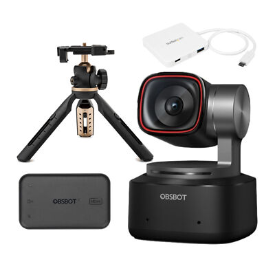 OBSBOT Tiny 2 AI Powered PTZ 4K Webcam with UVC to HDMI Adapter 2.0 Bundle