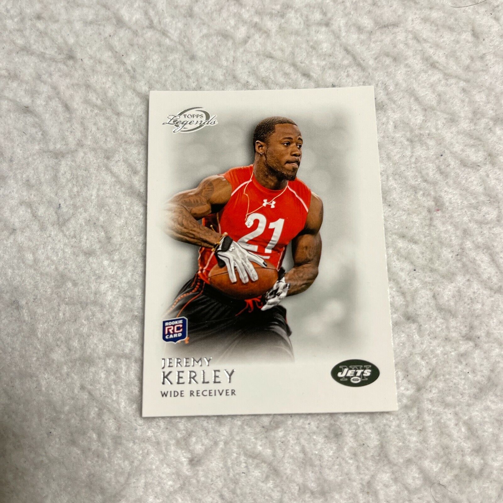 2011 Topps Legends NFL Football Card Jeremy Kerley Rookie RC Jets Mint #29. rookie card picture