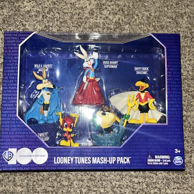Warner Brothers 100 Years LOONEY TUNES - DC Superhero Mash Up 5 Figures Set NEW