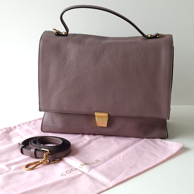 COCCINELLE FRANCES LEATHER MEDIUM SATCHEL FLAP BAG