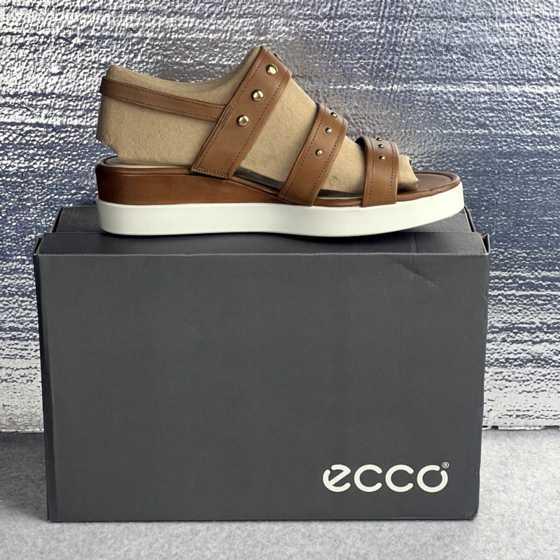 ECCO Sandals Womens 9-9.5 Whiskey Touch Sandal Plateau Leather SINGLE LEFT SHOE