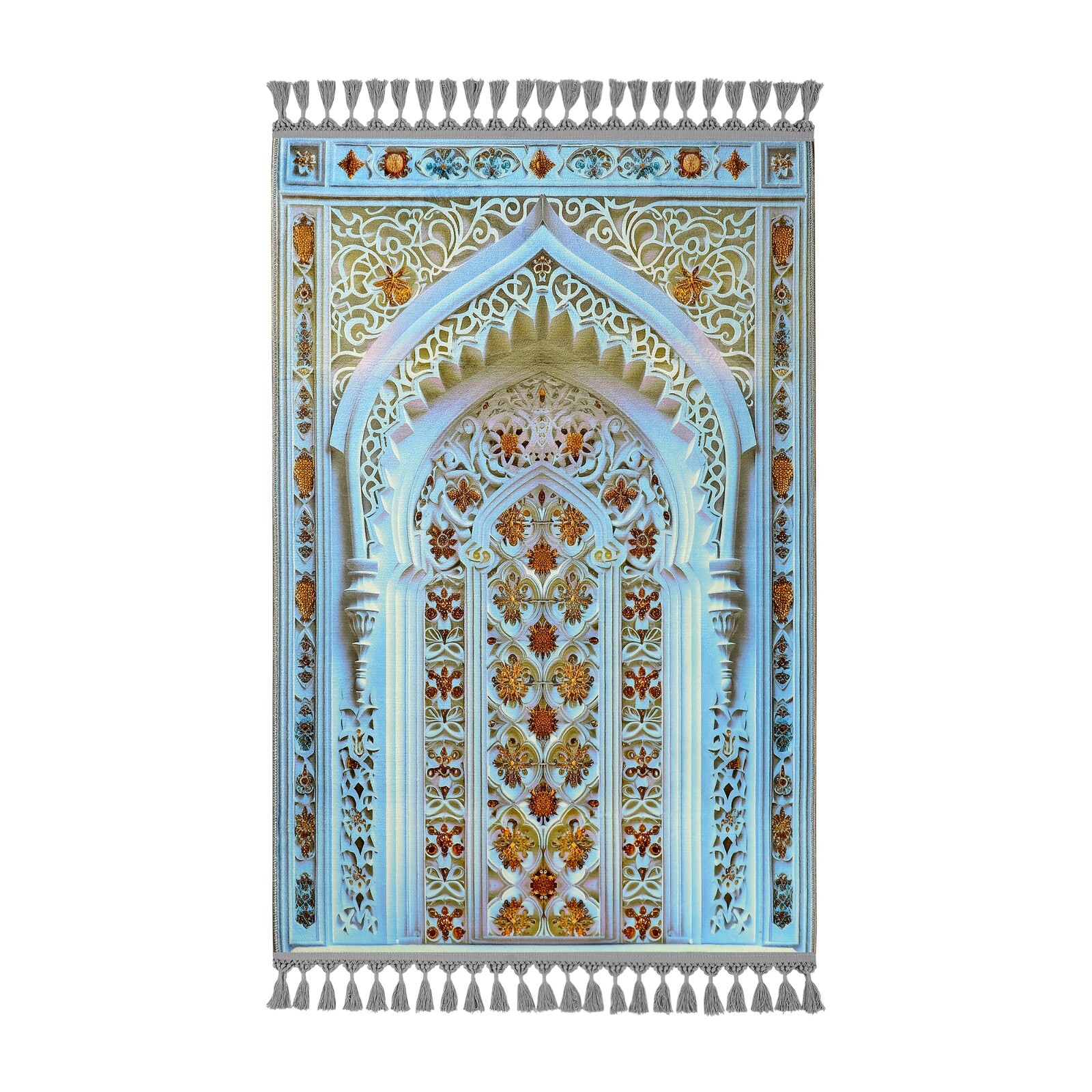 Buy Prayer Mat Blue Mihrab Silky Soft Prayer Rug Turkish Islamic Gift Gebetsteppich