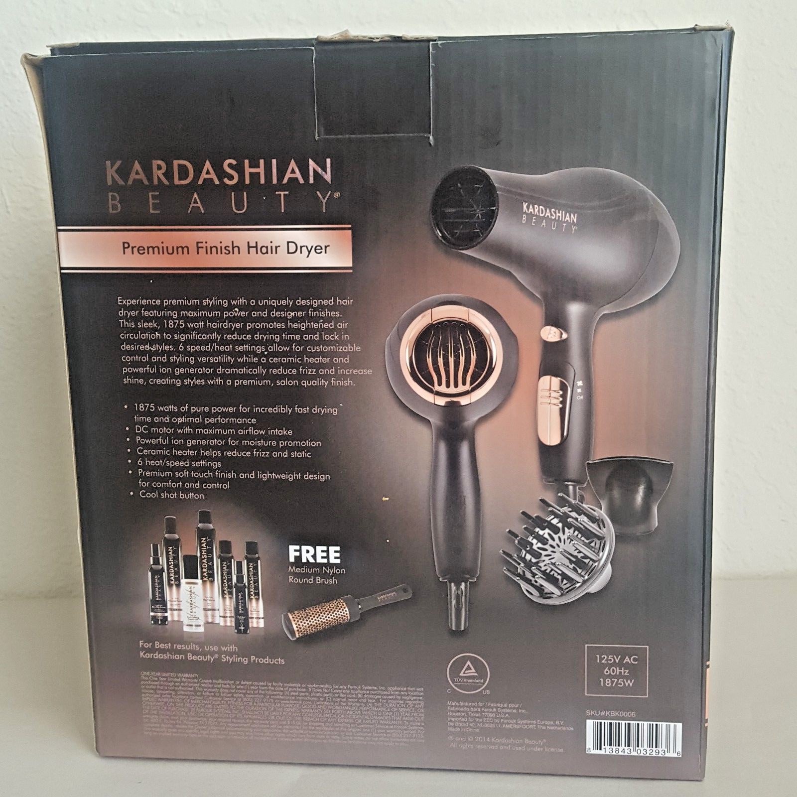 Kardashian Beauty Premium Finish Hair Dryer + FREE Brush