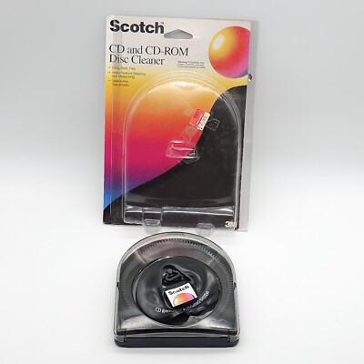 VTG 3M Scotch CD and CD-ROM Disc Cleaner No Solution Damaged For Parts Only 1998