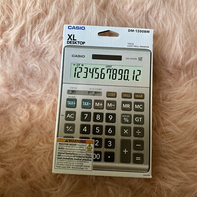 Casio DM1200BM Desktop Calculator, 12-Digit LCD, Silver